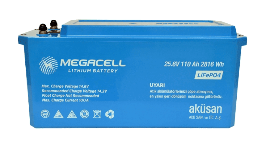 Megacell Lityum Akü 25,6V 110Ah LiFePO4 Batarya