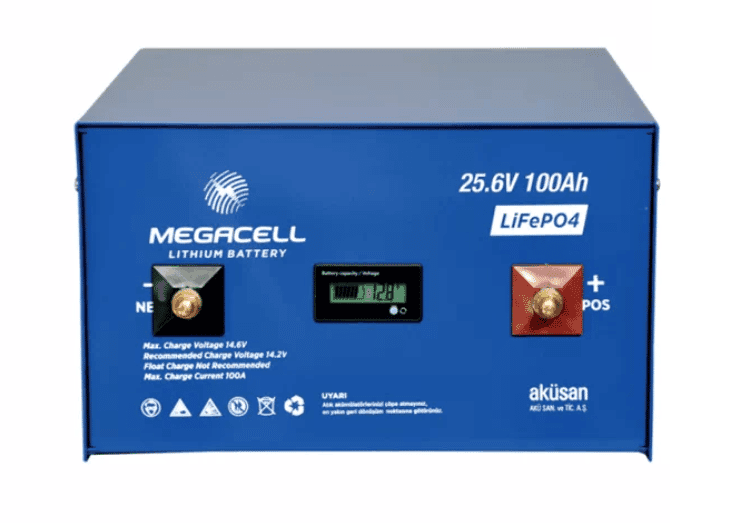 Megacell Lityum Akü 25,6V 100Ah LiFePO4 Batarya